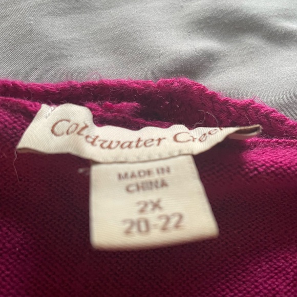 Fuchsia long sleeve sweater from Coldwater Creek, size 2X EUC - Picture 5 of 5